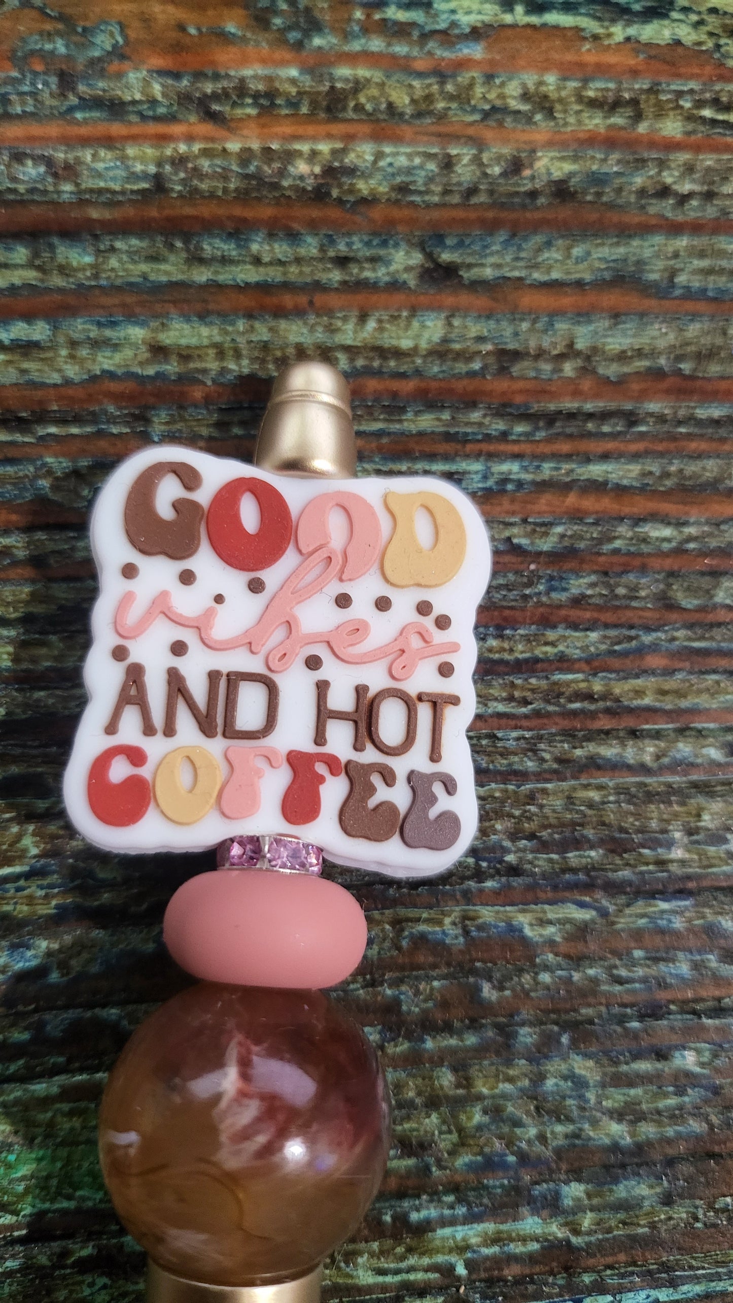 Good Vibes and Hot Coffee Beaded Pen