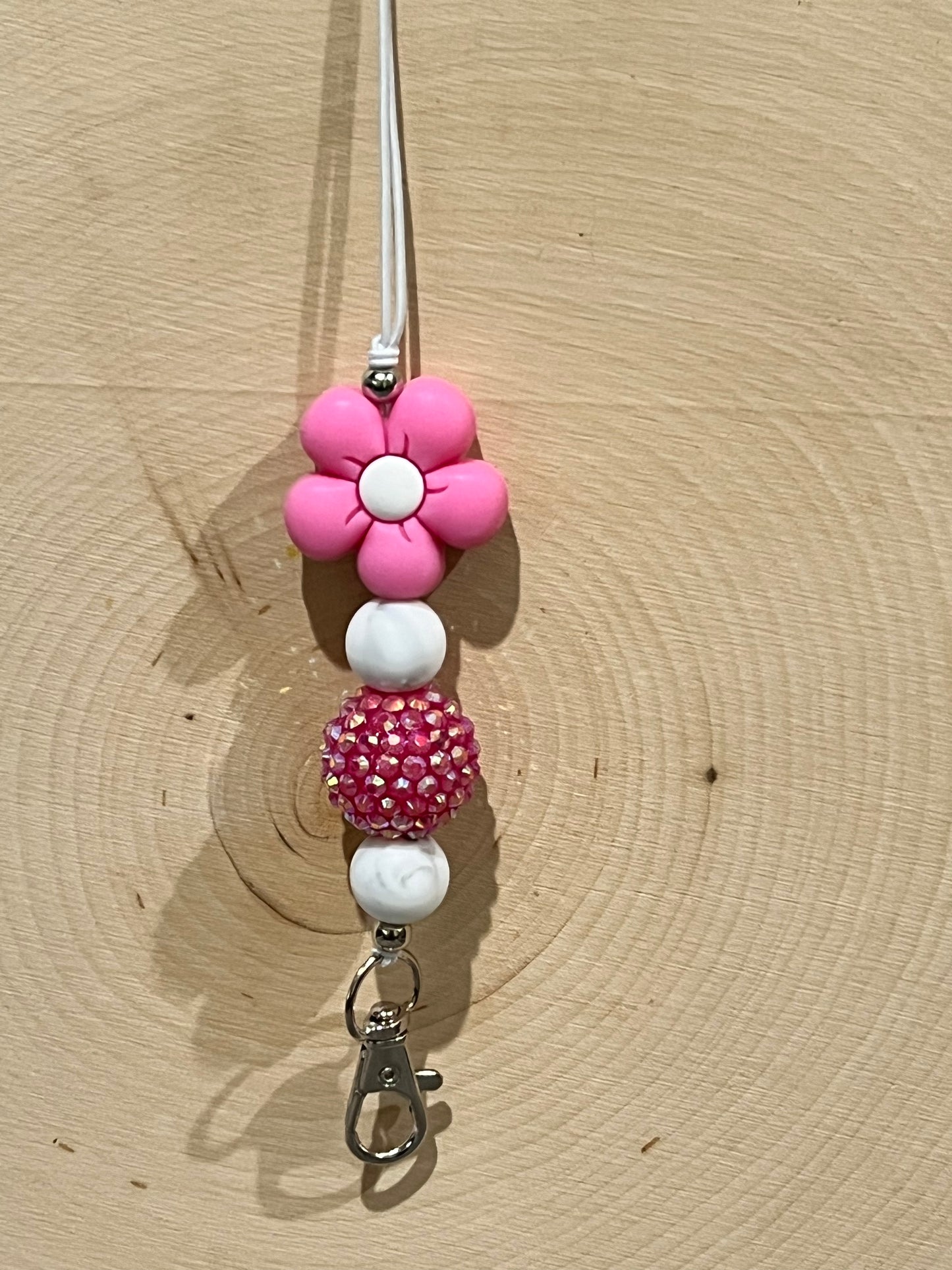 Pink Flower Freshie Hanger