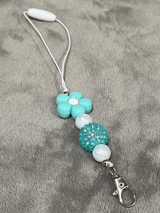 Teal Flower Freshie Hanger