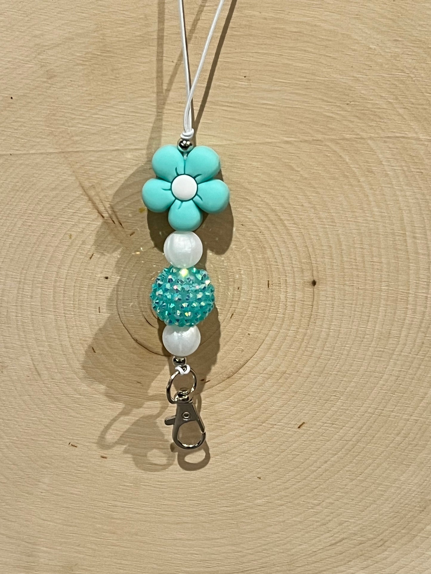 Teal Flower Freshie Hanger