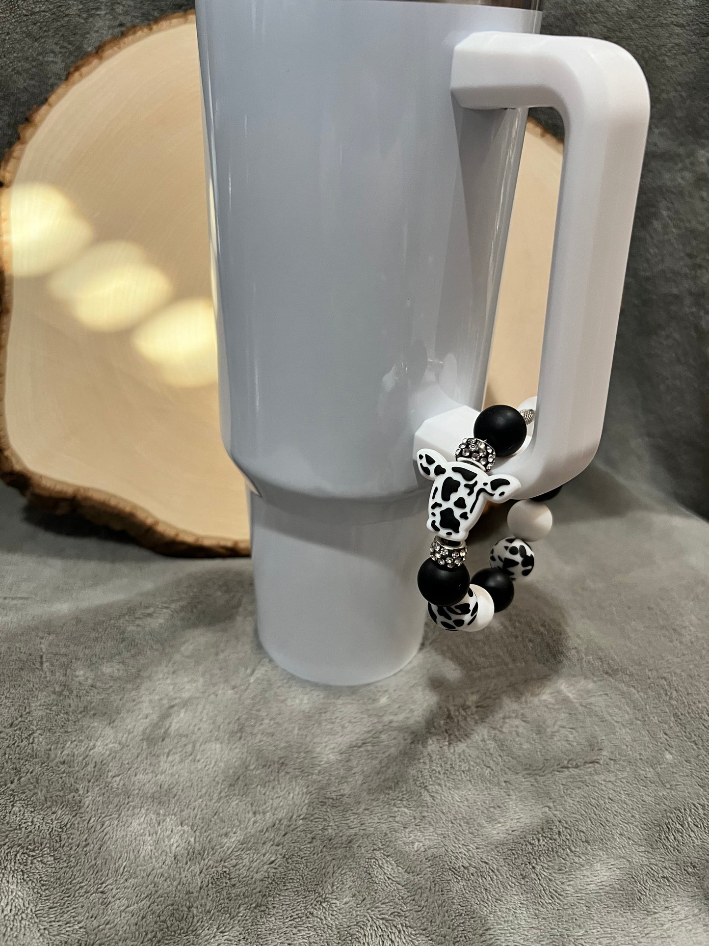 Black & White Cow Tumbler Charm