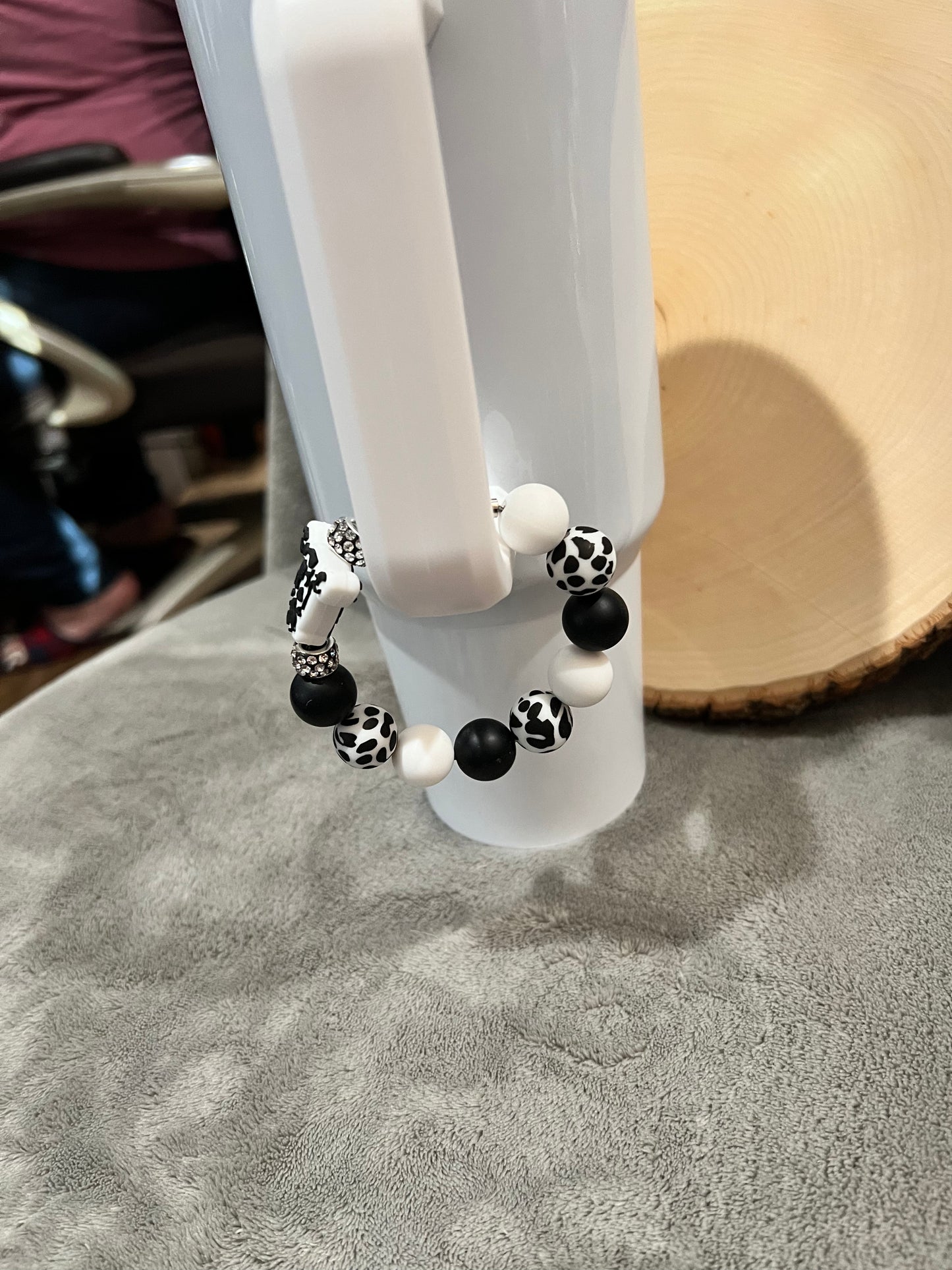 Black & White Cow Tumbler Charm