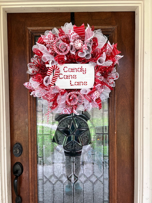 Candy Cane Lane Christmas Wreath