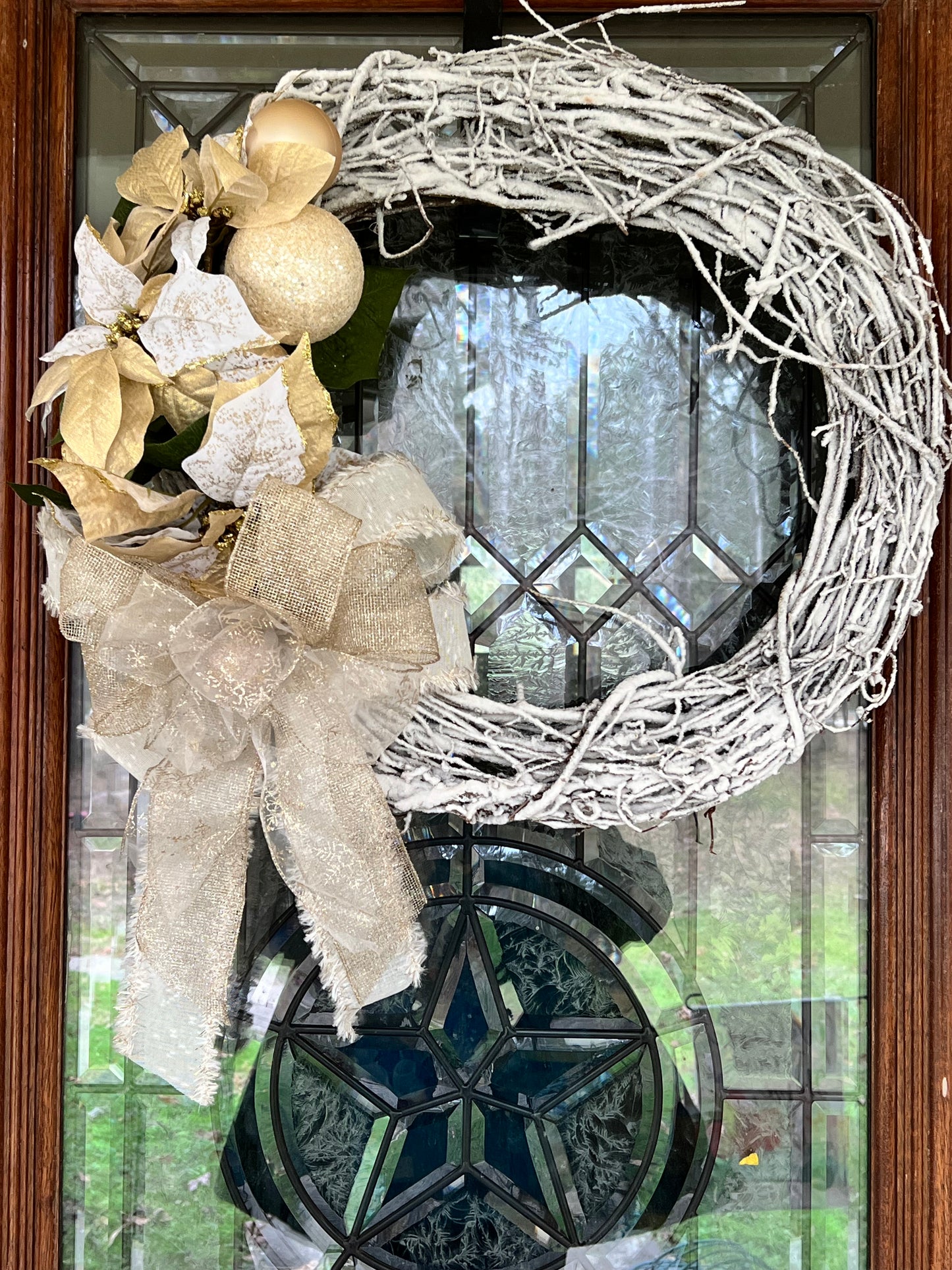 Golden Grapevine Christmas Wreath