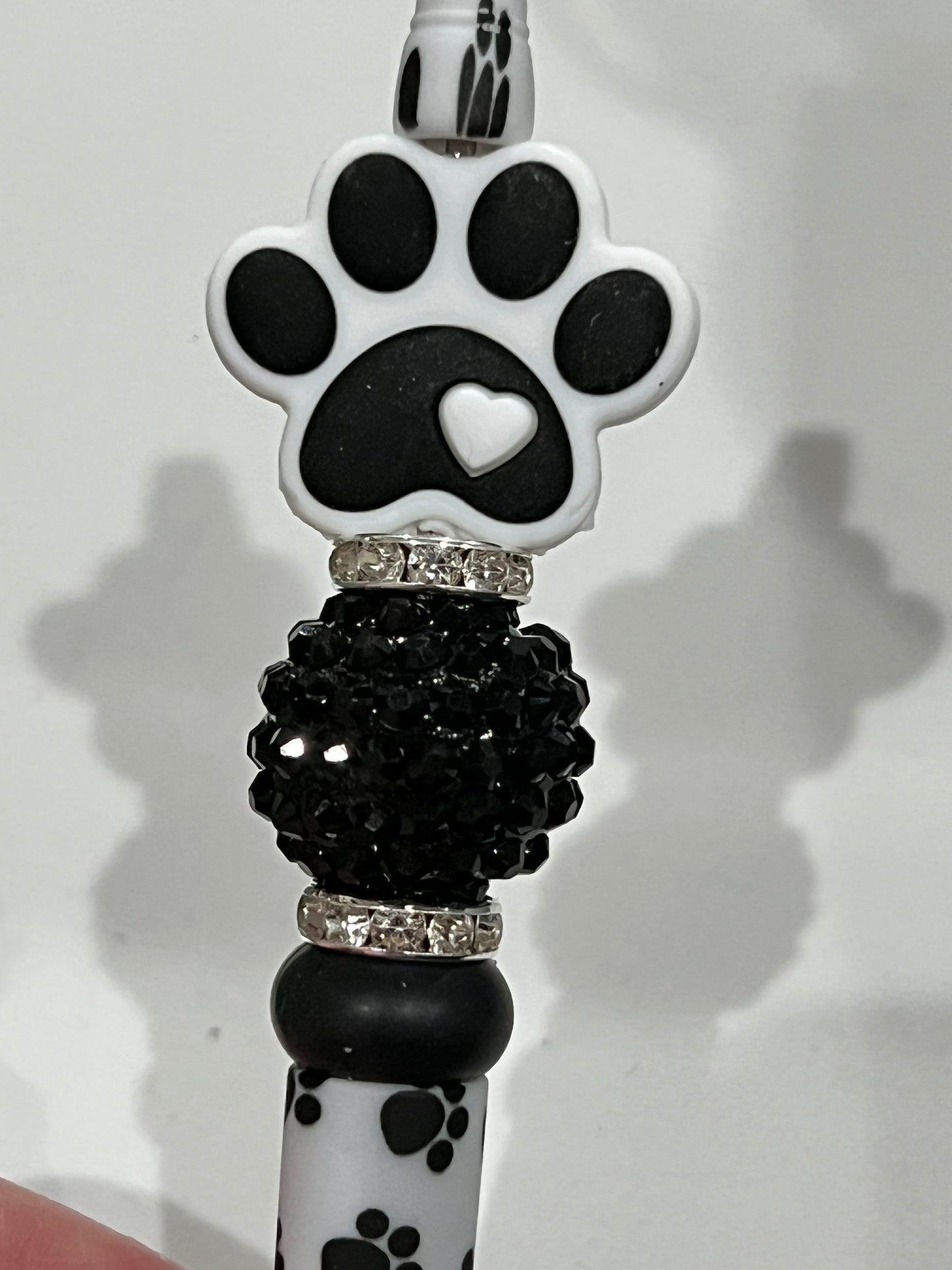 Black & White Dog Lovers Beaded Pen